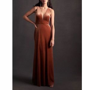 Anthropologie Jenny Yoo Logan Deep V-Neck Dress